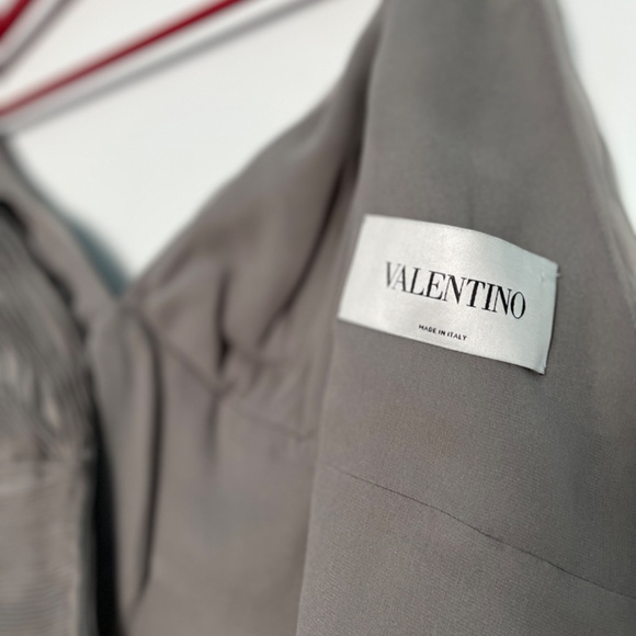 Valentino Grey Silk Cocktail Dress with Pleating detail. - Picture 11 of 16